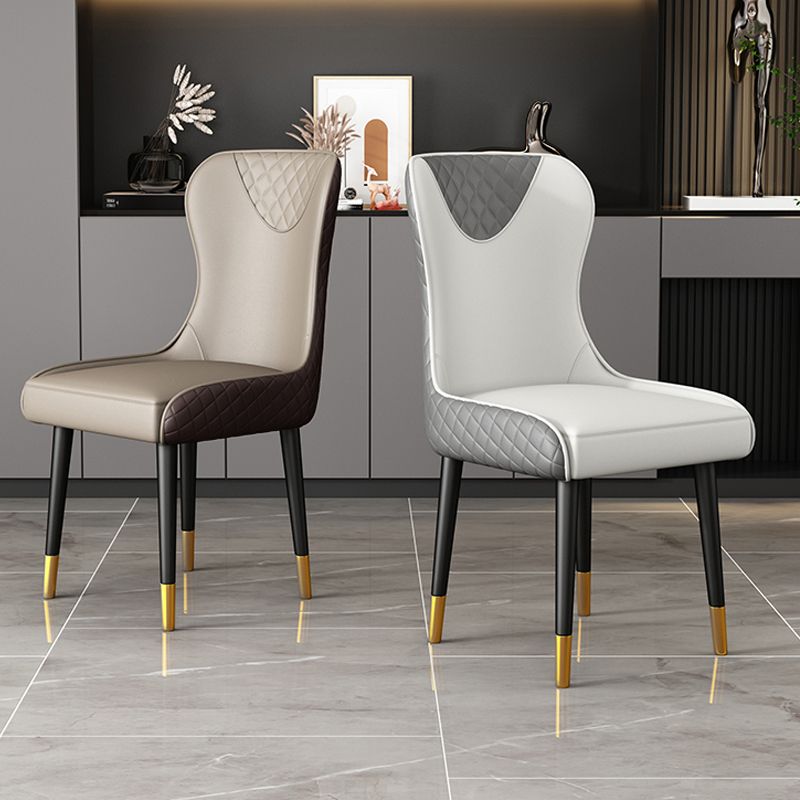 Upholstered Side Chairs Scandinavian Style Armless Solid Back Chair