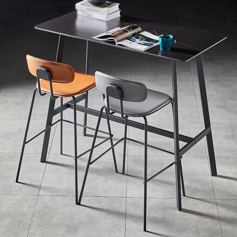 Nordic Style Leather Seat Backrest Bar Chair Front Desk High Chair Clearhalo 'Bar Furniture' 'Bar Stools' 'bar_stools' 'furn' 'furn_bar_stools' 'Furniture' 'Kitchen & Dining Furniture' 1200x1200_e5633fad-56ff-4d99-87a9-c1946ad5527f