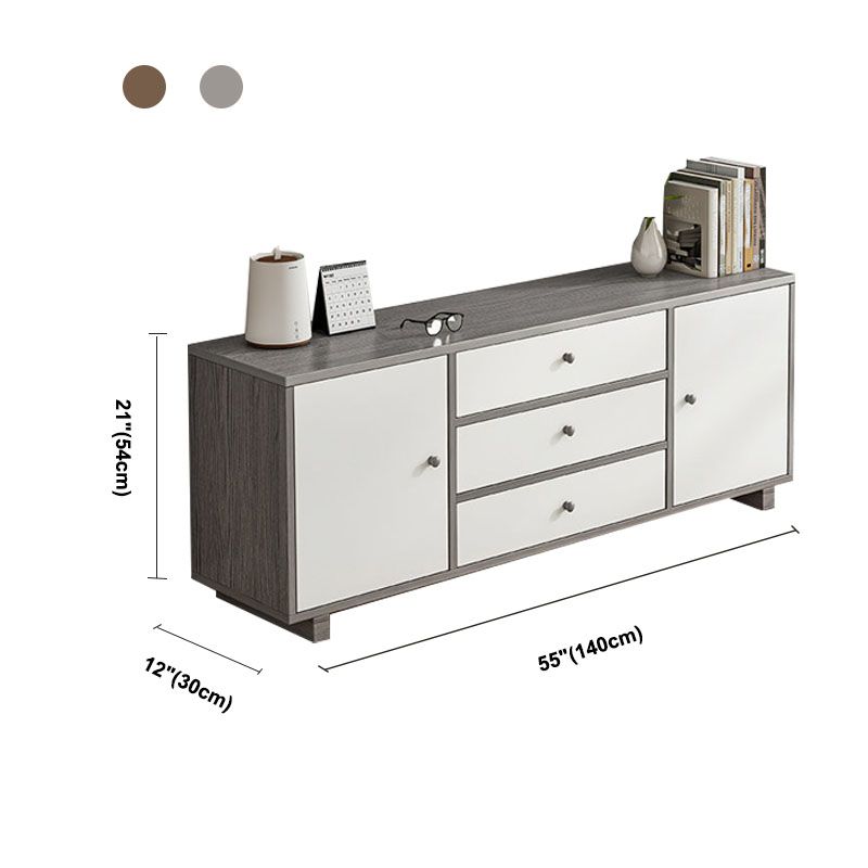 12 "D Consolet de télévision en bois moderne Console ouverte Stand de télévision avec tiroirs et portes