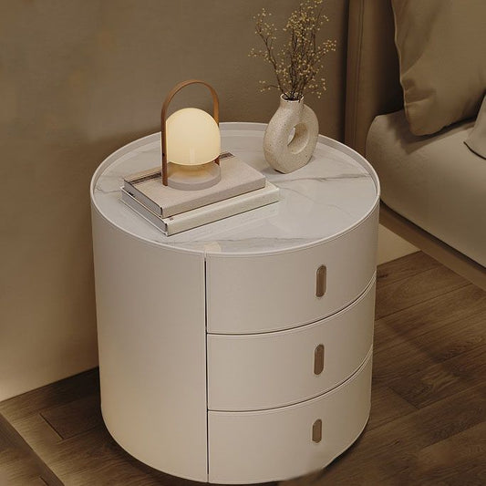 Contemporary Night Table Stone Accent Table Nightstand with 3 Drawers for Home Clearhalo 'Bedroom Furniture' 'furn' 'furn_night_stand' 'Furniture' 'night_stand' 'Nightstands' 1200x1200_e5650b4c-2084-4d06-9c2d-9cb7300a2b4a