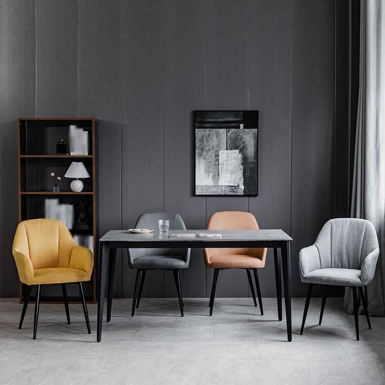 Contemporary Metal Dining Room Chairs Upholstered Armchair for Restaurant Use Clearhalo ' kitchen&dining_furn' 'Dining Chairs' 'Dining Tables & Seating' 'dining_chair' 'furn' 'furn_dining_chair' 'Furniture' 'furniture_dining_chair' 'Kitchen & Dining Furniture' 'kitchen' 1200x1200_e565c162-d2d9-45f0-99f0-a14105b33574