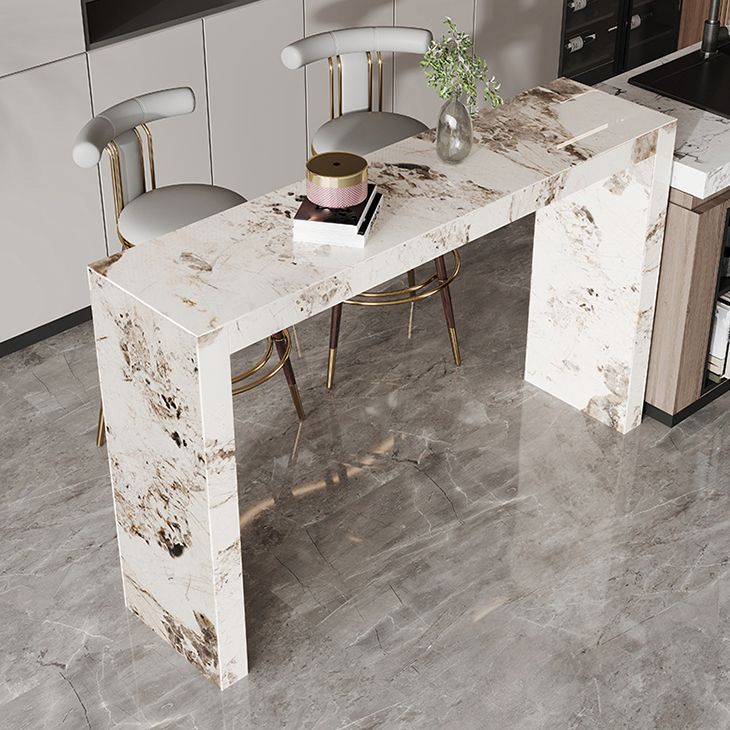 Moderner Bar-Esstisch, rechteckiger Stein-Bartisch für das Wohnzimmer