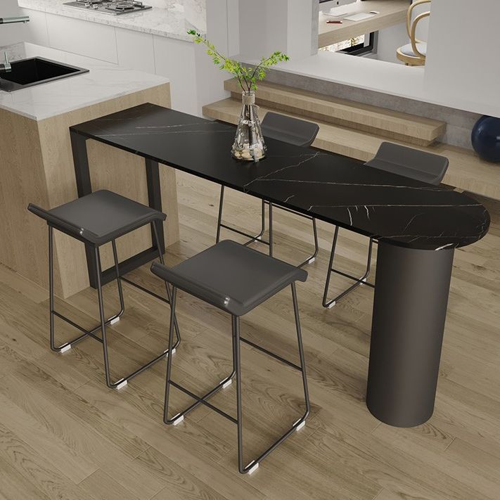 Marble Modern Double pedestal Patio Bar Table Indoor Bistro Bar Height Cocktail Table Clearhalo 'Bar Furniture' 'Bar Tables' 'bar_tables' 'furn' 'furn_bar_tables' 'Furniture' 'furniture_bar_tables' 'Kitchen & Dining Furniture' 1200x1200_e5682342-1ff0-4171-b805-69e2e9f8abbe