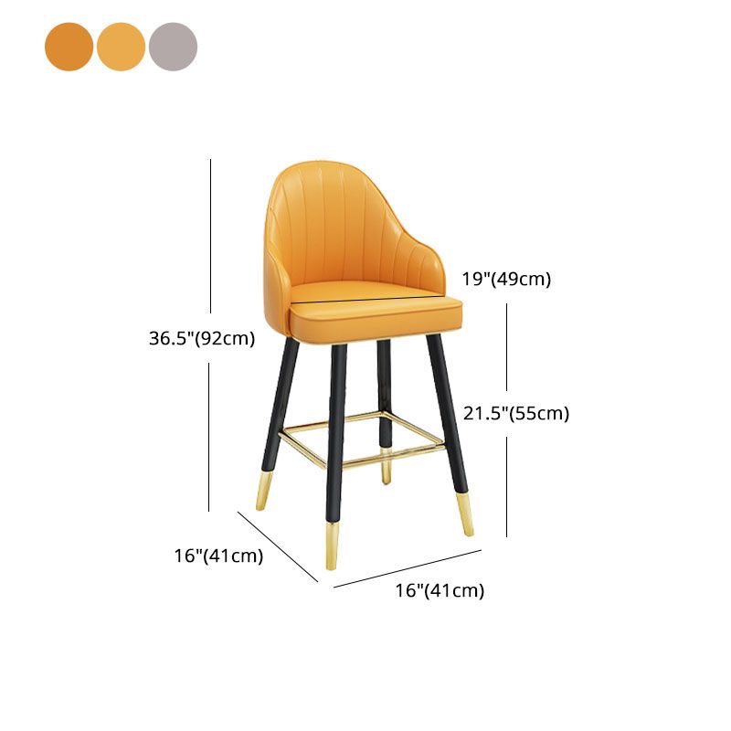 Scandinavian Armed Swivel Barstool Matte Finish Leather Stool Clearhalo 'Bar Furniture' 'Bar Stools' 'bar_stools' 'furn' 'furn_bar_stools' 'Furniture' 'furniture_bar_stools' 'Kitchen & Dining Furniture' 1200x1200_e569e215-25b7-408a-a125-aaf1d0c03d5f