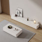 15"H Contemporary Single White Rectangular Coffee Cocktail Table with Storage