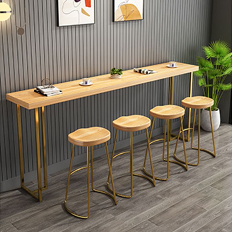 Tabouret de comptoir en bois de style contemporain Tabouret de bar sans dossier avec pieds en métal