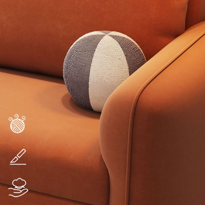 Divano letto convertibile contemporaneo di divano con cuscini in arancione