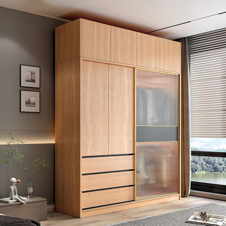 Sliding Engineered Wood Wardrobe Closet Modern Wardrobe Cabinet Clearhalo 'Armoires & Wardrobes' 'armoires_wardrobes' 'Bedroom Furniture' 'furn' 'furn_armoires_wardrobes' 'Furniture' 1200x1200_e56d4e31-9746-44ab-8fbe-5d639d1380c0