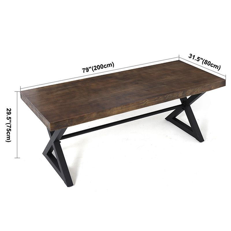 Industrial Style Home Pine Dining Table Rectangle Shape Table with Trestle Base Clearhalo ' dining_table' 'Dining Tables & Seating' 'Dining Tables' 'furn' 'furn_dining_table' 'Furniture' 'furniture_dining_table' 'Kitchen & Dining Furniture' 'kitchen&dining_furn' 'kitchen' 'kitchen_dining_table' 1200x1200_e56ecddb-e3fd-4945-9da7-3d3239f37a0d