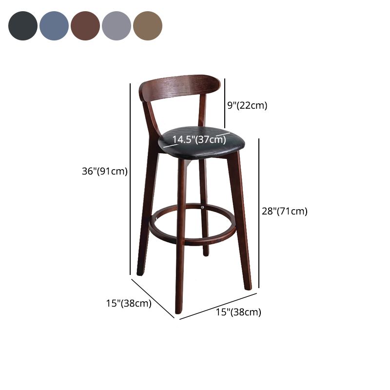 Contemporary Wood Dining Kitchen Room Armless Stool Low Back Bar Stool Clearhalo 'Bar Furniture' 'Bar Stools' 'bar_stools' 'furn' 'furn_bar_stools' 'Furniture' 'furniture_bar_stools' 'Kitchen & Dining Furniture' 1200x1200_e5710d93-6df6-4ce2-9d53-48689314373c