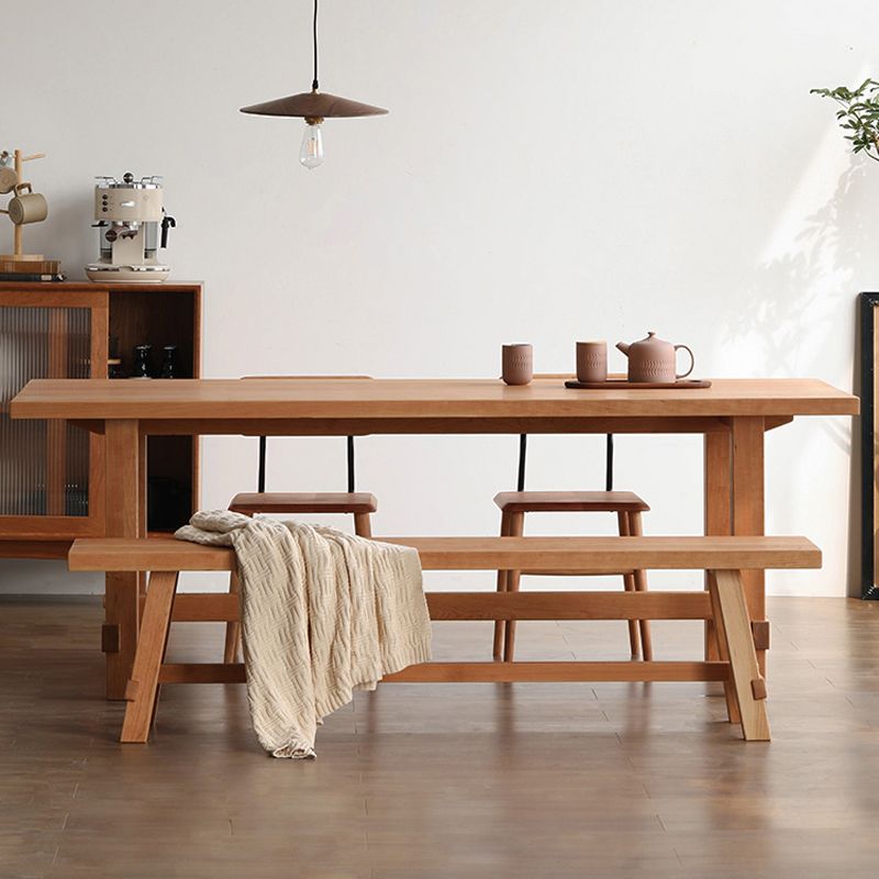 Modern Rectangle Wood Dining Table Solid Wood Base for Dining Room Clearhalo 'Dining Tables & Seating' 'Dining Tables' 'dining_table' 'furn' 'furn_dining_table' 'Furniture' 'Kitchen & Dining Furniture' 1200x1200_e571d036-c364-4074-bd40-784d1c26b34e