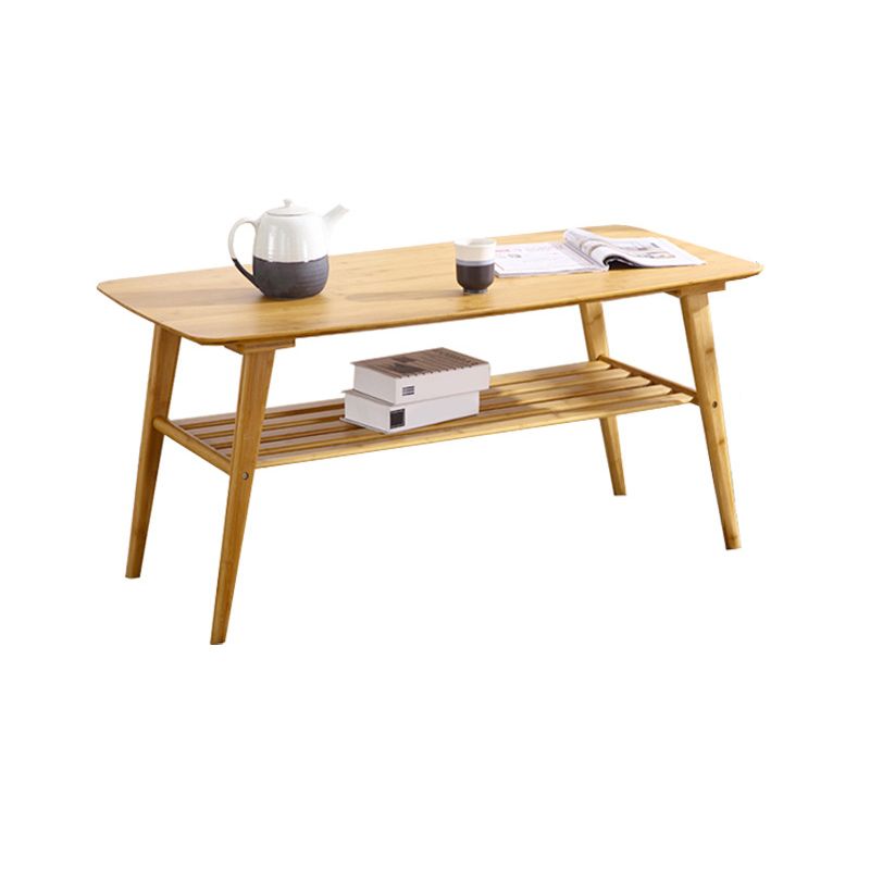4 Beine 1 Couchtisch Moderner Couchtisch aus Holz mit Ablage