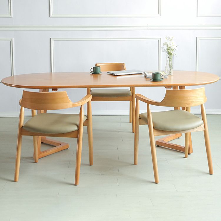 Mesa de conferencia de escritura de escritura de madera moderna Oficina de escritura ovalada sin silla