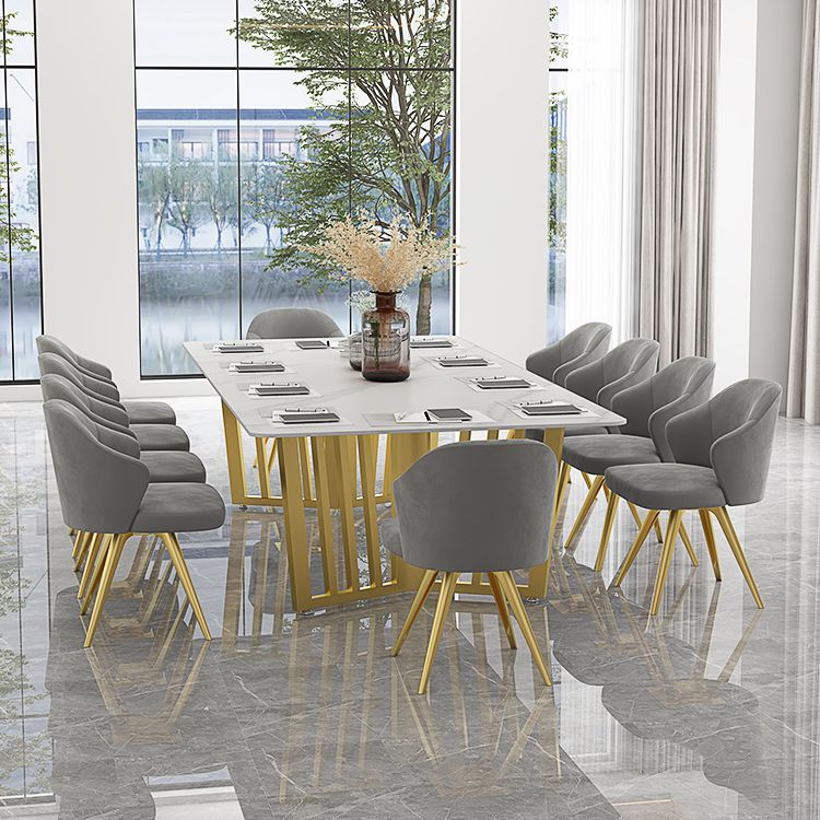 Glam Style Rectangular Office Desk White Top Writing Desk with Sled Base Clearhalo 'furn' 'furn_office_desk' 'Furniture' 'furniture_office_desk' 'Office Desks' 'Office Furniture' 'office_desk' 1200x1200_e5743263-0a49-4320-b57c-3689be727605