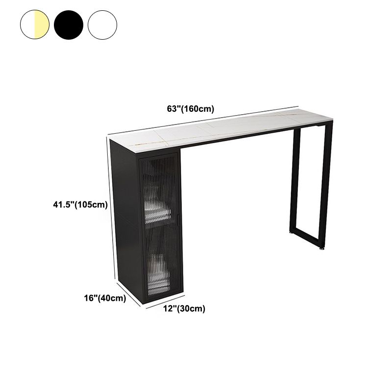 Tavolo da bistrot industriale con tavolo da bar in pietra in pietra basata in metallo per casa