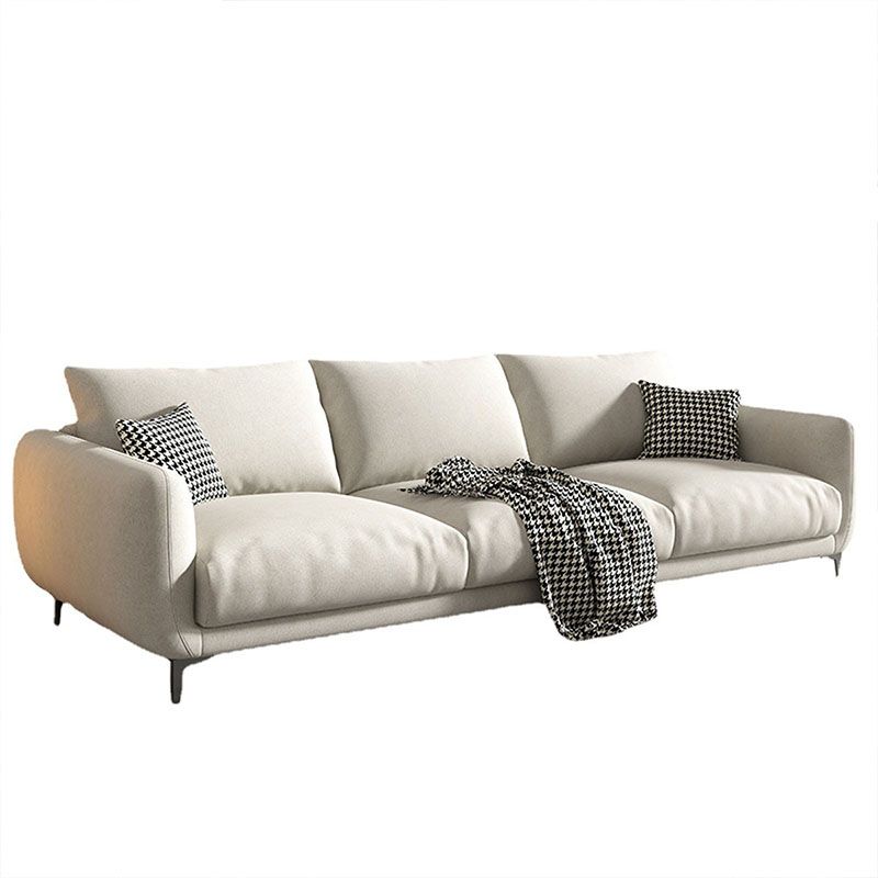 Sièges contemporains beige avec oreillers canapé de bras carré pour le salon