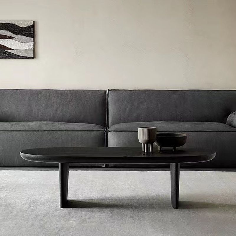 15"H Contemporary Coffee Table Solid Wood Black Single Cocktail Table Clearhalo 'Coffee & Accent Tables' 'Coffee Tables' 'coffee_tables' 'furn' 'furn_coffee_tables' 'Furniture' 'Living Room Furniture' 1200x1200_e576fd67-8c69-464d-b575-e52f2d41c5e9