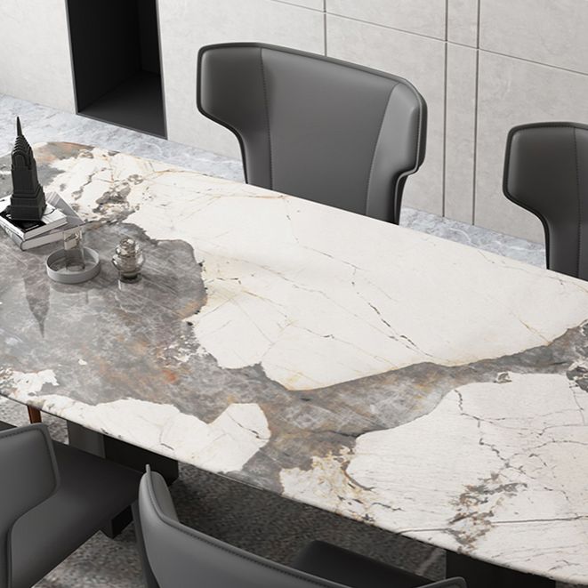 Modern Rectangle Dinette Set 1/4/5/7 Pieces Sintered Stone Top Dining Table Set Clearhalo 'Dining Room Sets' 'Dining Tables & Seating' 'dining_room_set' 'furn' 'furn_dining_room_set' 'Furniture' 'furniture_dining_room_set' 'Kitchen & Dining Furniture' 1200x1200_e5773617-54a2-412d-a6fa-4fea58b11161