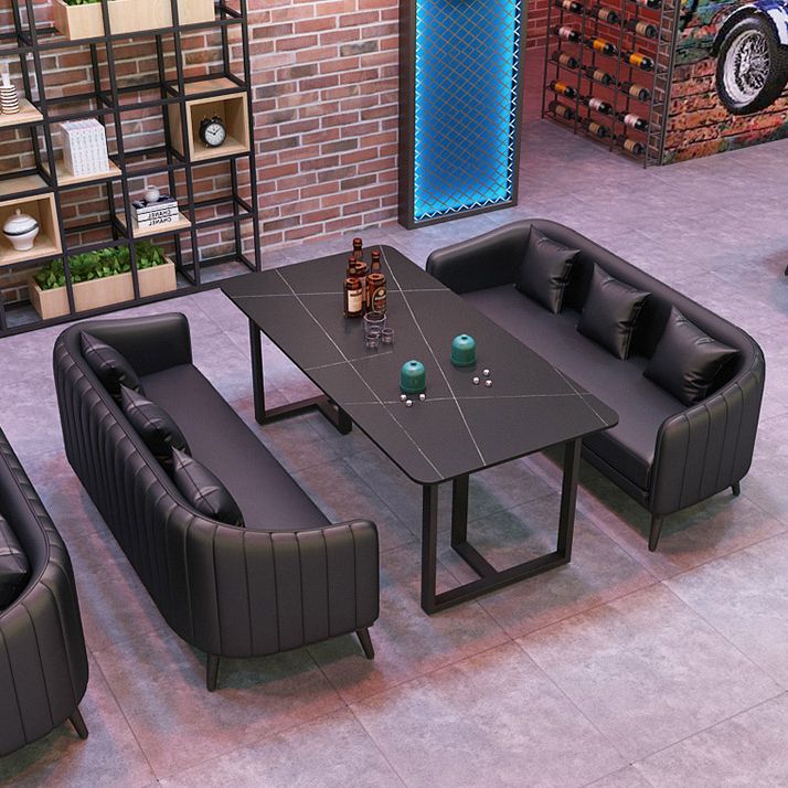 Industrial Style Dining Table Black Base Dining Table for Dining Room Clearhalo 'Dining Tables & Seating' 'Dining Tables' 'dining_table' 'furn' 'furn_dining_table' 'Furniture' 'furniture_dining_table' 'Kitchen & Dining Furniture' 'kitchen' 'kitchen_dining_table' 1200x1200_e5788667-df89-4c8d-bfb3-6c51453b84b9