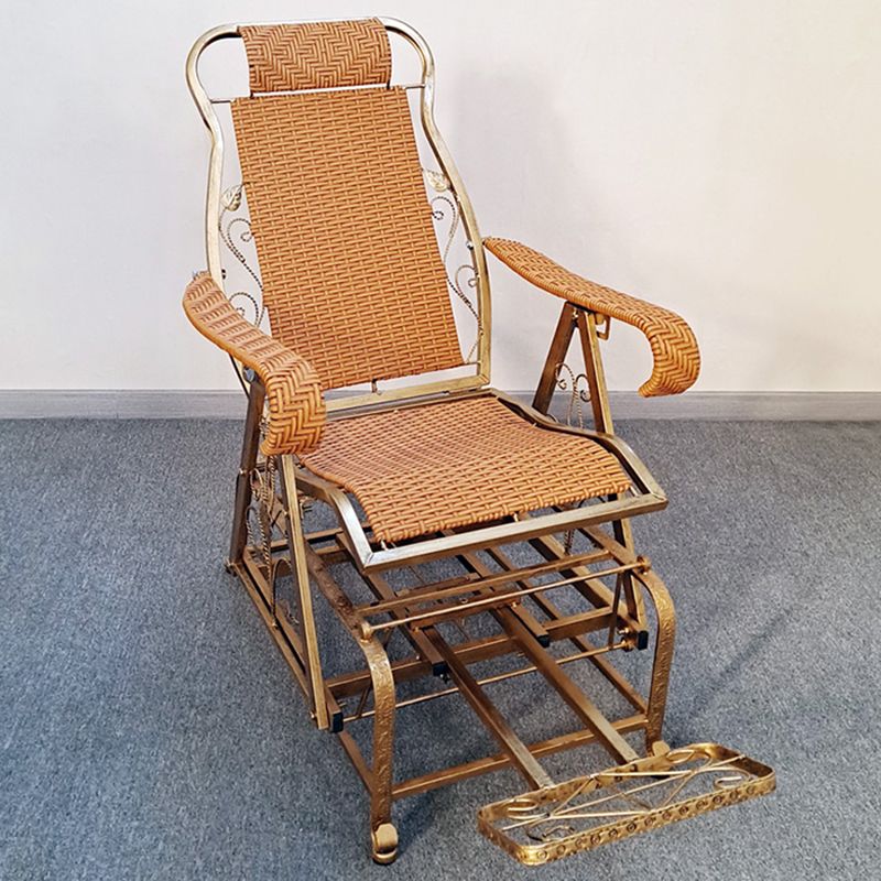 Modern Rattan Chair Solid Color Rocker Chair with Metal Legs Clearhalo 'Chairs & Seating' 'furn' 'furn_rocking_chairs' 'Furniture' 'Living Room Furniture' 'Rocking Chairs' 'rocking_chairs' 1200x1200_e578c86d-de3e-4e0a-97c0-632dad6149b4
