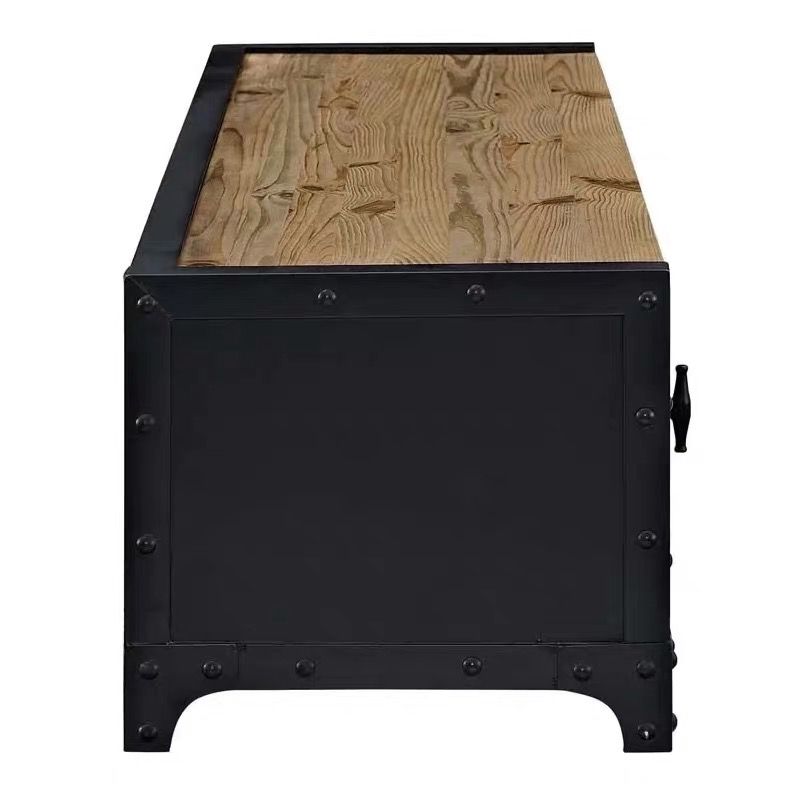 17.72"H TV Stand Industrial Style Enclosed Storage TV Console with 4 Doors Clearhalo 'furn' 'furn_tv_stands_entertainment_centers' 'Furniture' 'Living Room Furniture' 'TV Stands & Entertainment Centers' 'TV Stands & Media Storage Furniture' 'tv_stands_entertainment_centers' 1200x1200_e578d3a7-7425-41ef-8246-ca24143de842