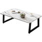 Modern Style Rectangular Wooden Table Metal Bottom Frame Sledge-shaped Base Coffee Table
