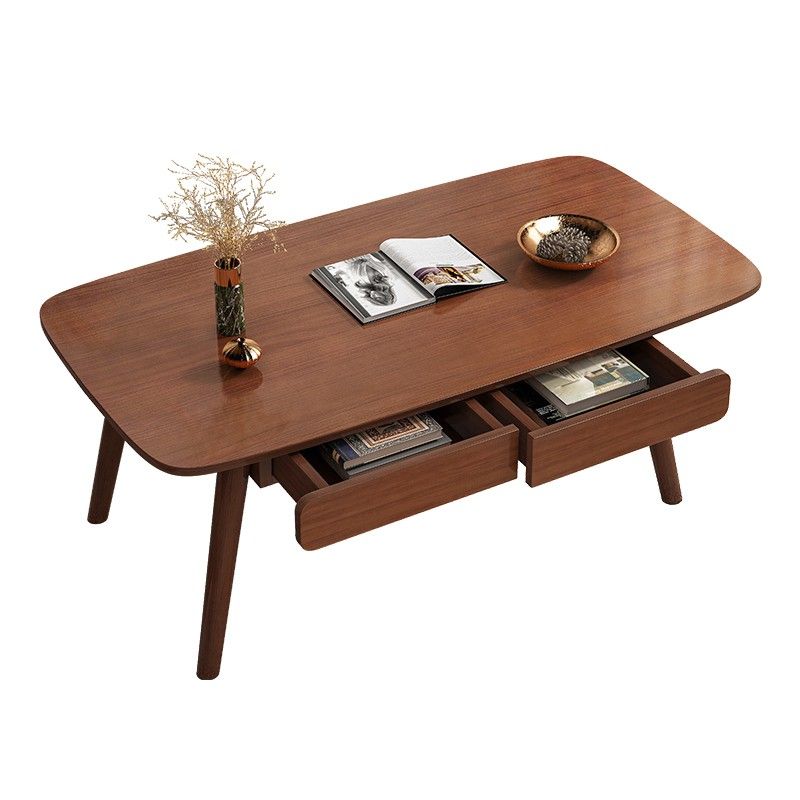 Solid Wood 4 Legs Coffee Table Rectangular Coffee Table with Storage Clearhalo 'Coffee & Accent Tables' 'Coffee Tables' 'coffee_tables' 'furn' 'furn_coffee_tables' 'Furniture' 'Living Room Furniture' 1200x1200_e57a8f73-fc55-48be-aa38-b7d1ed6ced0b