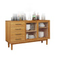 Contemporary Sliding Doors Sideboard Solid Wood Sideboard with 4 Drawer Clearhalo 'buffet_sideboard' 'Buffets & Sideboards' 'furn' 'furn_buffet_sideboard' 'Furniture' 'Kitchen & Dining Furniture' 1200x1200_e57a9702-59f4-41a5-95f5-8ad525fe57ac