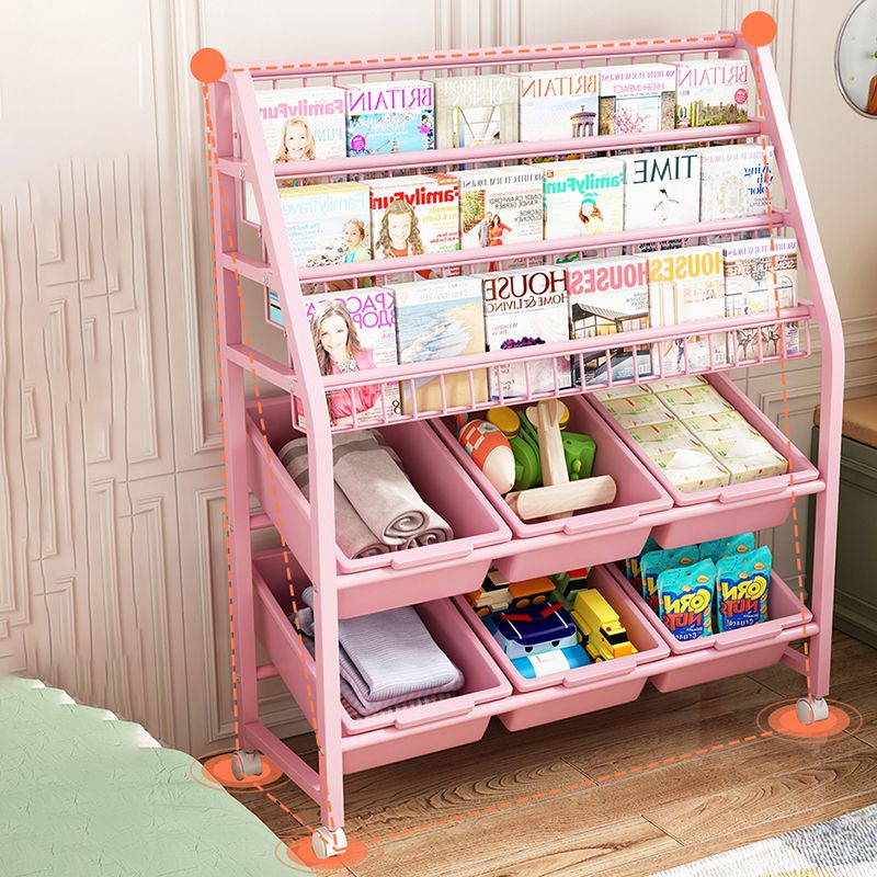 Estantería moderna de metal, múltiples niveles con estantería de ruedas para cualquier habitación