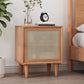 Modern Wicker/Rattan Cabinet Brown 1-Shelf Solid Wood 22 Inch H Nightstand with Door Clearhalo 'Bedroom Furniture' 'furn' 'furn_night_stand' 'Furniture' 'night_stand' 'Nightstands' 1200x1200_e57bb88f-21fe-4095-984f-3af6ade2bdbc