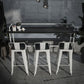 Industrial Black Wood Pub Table with Rectangle Table Top Trestle Table - 42" H Clearhalo 'Bar Furniture' 'Bar Tables' 'bar_tables' 'furn' 'furn_bar_tables' 'Furniture' 'furniture_bar_tables' 'Kitchen & Dining Furniture' 1200x1200_e57bbda1-aeac-4e7a-8d6c-8cafe2fe0c80