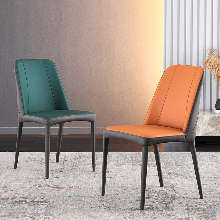 Contemporary Metal Dining Room Chairs Parsons Armless Chair for Home Use Clearhalo ' kitchen&dining_furn' 'Dining Chairs' 'Dining Tables & Seating' 'dining_chair' 'furn' 'furn_dining_chair' 'Furniture' 'furniture_dining_chair' 'Kitchen & Dining Furniture' 'kitchen' 1200x1200_e57c47af-67ec-4ff8-a31c-3727d493d07e