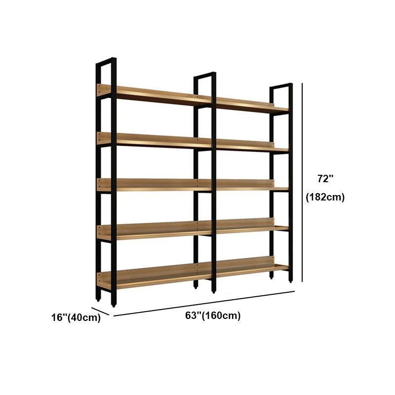 Vertical Industrial Etagere Bookshelf Steel Frame Solid Wood Shelf Bookshelf Clearhalo 'Bookcases' 'furn' 'furn_bookcases' 'Furniture' 'furniture_bookcases' 'kitchen' 'kitchen_bookcases' 'Living Room Furniture' 'Office Furniture' 1200x1200_e57ca579-805d-4dd8-89bf-4036a17d742a