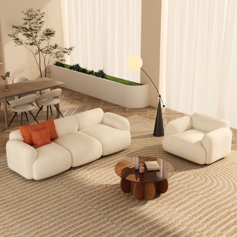 Scandinavian Seating White Fabric Living Room Recessed Arm Cushions Standard Sofa Clearhalo 'furn' 'furn_sofas' 'Furniture' 'Living Room Furniture' 'Sofa' 'sofas' 1200x1200_e57cad5f-65b6-4a5a-97f2-e92c2d59f80a
