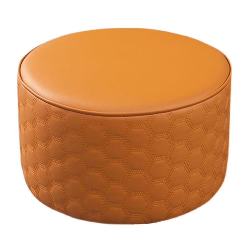 Stylish PU Ottoman Solid Color Water Resistant Round Footstool Ottoman Clearhalo 'furn' 'furn_ottomans_poufs' 'Furniture' 'Living Room Furniture' 'Ottomans & Poufs' 'ottomans_poufs' 1200x1200_e57cd604-83cd-407f-9d1a-fbf8d531afd5
