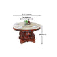 Oak Wood Victorian Round Dining Table Faux Marble Table with Pedestal Base Clearhalo 'Dining Tables & Seating' 'Dining Tables' 'dining_table' 'furn' 'furn_dining_table' 'Furniture' 'furniture_dining_table' 'Kitchen & Dining Furniture' 'kitchen' 'kitchen_dining_table' 1200x1200_e57df361-ddca-499e-97fa-d097c1c3fa24