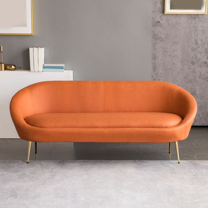 Faux Leather Sofa Mid Century Modern 30.31" High Curved Sofa Clearhalo 'furn' 'furn_sofas' 'Furniture' 'furniture_sofas' 'kitchen' 'kitchen_sofas' 'Living Room Furniture' 'Sofa' 'sofas' 1200x1200_e57e0bf5-de47-4d35-9f5b-5fbc98aa819d