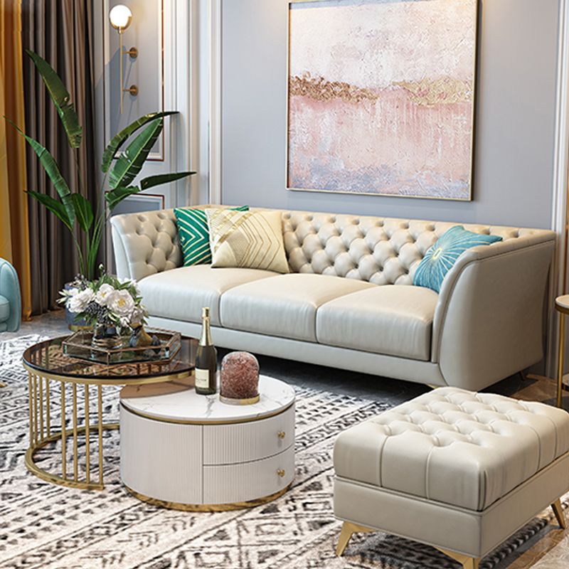 Modern Style Evagged Armrest Latex/sponge Padded Tufted Back Base Sofa Clearhalo 'furn' 'furn_sofas' 'Furniture' 'furniture_sofas' 'kitchen' 'kitchen_sofas' 'Living Room Furniture' 'Sofa' 'sofas' 1200x1200_e57e8f0b-5416-4484-a5c4-db13187809a3