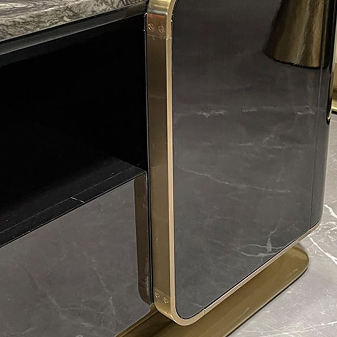 31" Wide Gold Glam Metal Single Coffee Cocktail Table with Storage