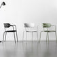 Zeitgenössischer Stil Armstuhl Plastik Plastik Offener Rückseite Essstuhl mit Metallbasis