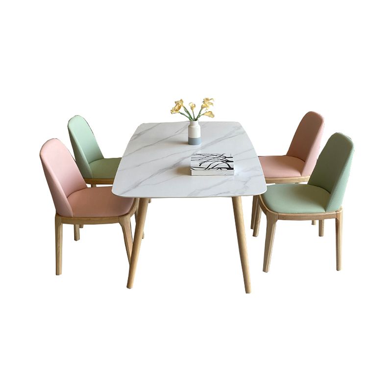 Scandinavian Sintered Stone White Dining Table Set Rectangle Home Use Dining Set Clearhalo 'Dining Room Sets' 'Dining Tables & Seating' 'dining_room_set' 'furn' 'furn_dining_room_set' 'Furniture' 'furniture_dining_room_set' 'Kitchen & Dining Furniture' 'kitchen&dining_furn' 'kitchen' 1200x1200_e581e4d9-f86c-4e0e-b5dd-c3ab8404a6e5