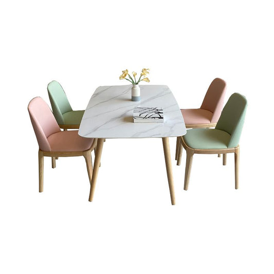 Scandinavian Sintered Stone White Dining Table Set Rectangle Home Use Dining Set Clearhalo 'Dining Room Sets' 'Dining Tables & Seating' 'dining_room_set' 'furn' 'furn_dining_room_set' 'Furniture' 'furniture_dining_room_set' 'Kitchen & Dining Furniture' 'kitchen&dining_furn' 'kitchen' 1200x1200_e581e4d9-f86c-4e0e-b5dd-c3ab8404a6e5