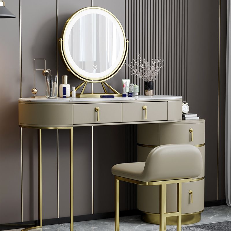 Stone Top Vanity Makeup Table with 5 Storage Drawers for Bedroom Clearhalo 'Bedroom Furniture' 'furn' 'furn_makeup_vanities' 'Furniture' 'Makeup Vanities' 'makeup_vanities' 1200x1200_e582132c-ef29-42db-b577-07824962cf34