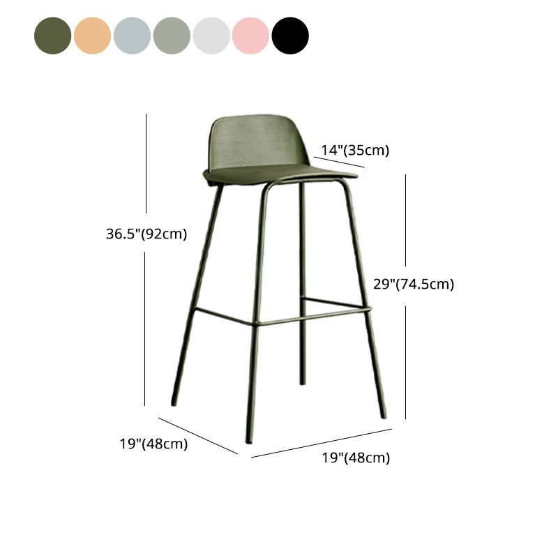 Scandinavian Footrest Metal Barstool Matte Finish Coffee Shop Stool Clearhalo 'Bar Furniture' 'Bar Stools' 'bar_stools' 'furn' 'furn_bar_stools' 'Furniture' 'furniture_bar_stools' 'Kitchen & Dining Furniture' 1200x1200_e582ed20-2295-4f20-90f7-a2ea44680c24