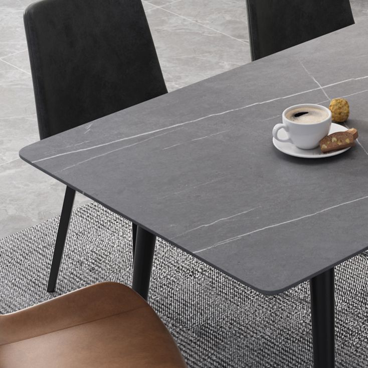 Modern Rectangle Dining Table Sintered Stone 4 Legs Table for Dining Room Clearhalo 'Dining Tables & Seating' 'Dining Tables' 'dining_table' 'furn' 'furn_dining_table' 'Furniture' 'Kitchen & Dining Furniture' 1200x1200_e583c919-aa6a-4248-8f2a-68bf364f125e