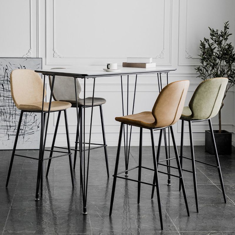 Contemporary Faux Leather Bar Stool 41.5" Indoor Barstool (Set of 2) Clearhalo 'Bar Furniture' 'Bar Stools' 'bar_stools' 'furn' 'furn_bar_stools' 'furniture_bar_stools' 'Kitchen & Dining Furniture' 'kitchen&dining_furn' 'kitchen' 'kitchen_furn' Furniture' 1200x1200_e583de5a-828f-4c18-8c07-b3ec828974db