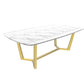 Traditional Luxury Dining Table for Home Glossy White Table with Gold Metal Frame Clearhalo 'Dining Tables & Seating' 'Dining Tables' 'dining_table' 'furn' 'furn_dining_table' 'Furniture' 'Kitchen & Dining Furniture' 1200x1200_e586b577-46cf-41d7-a591-0b0b74f0d1d7