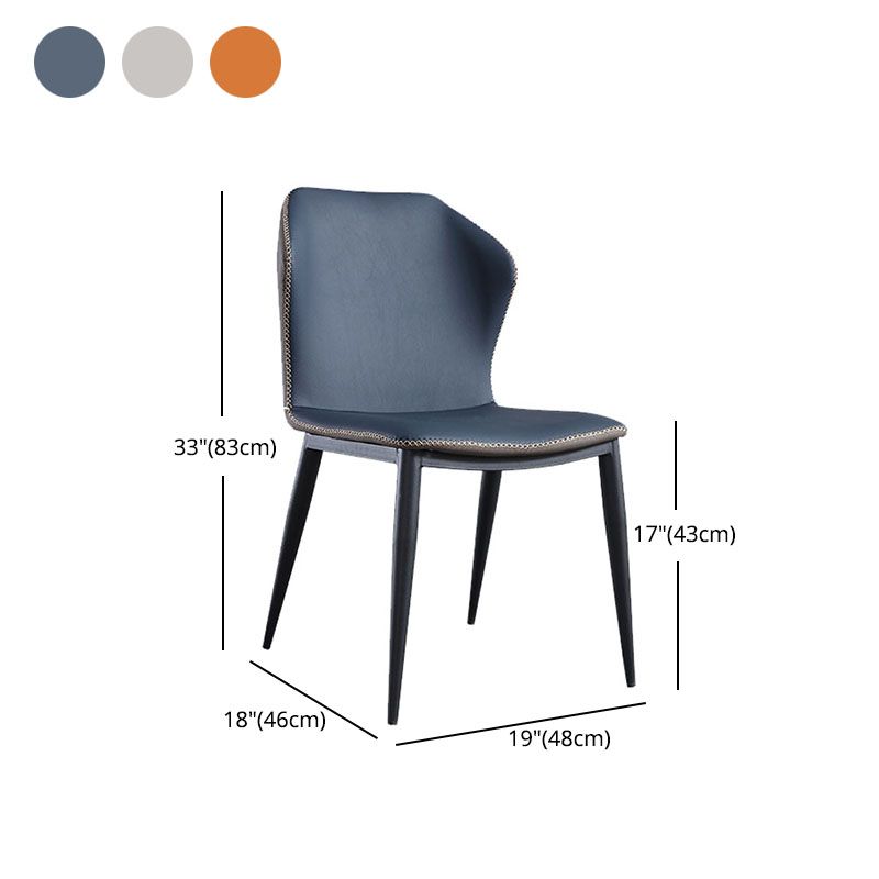 Industrial Wingback Armless Dining Chair Faux Leather Dining Chair for Kitchen