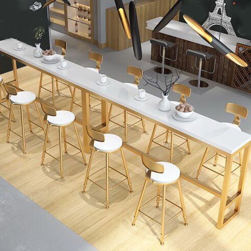 Mesa de comedor Glam Pub con tapa de madera maciza para sala de estar