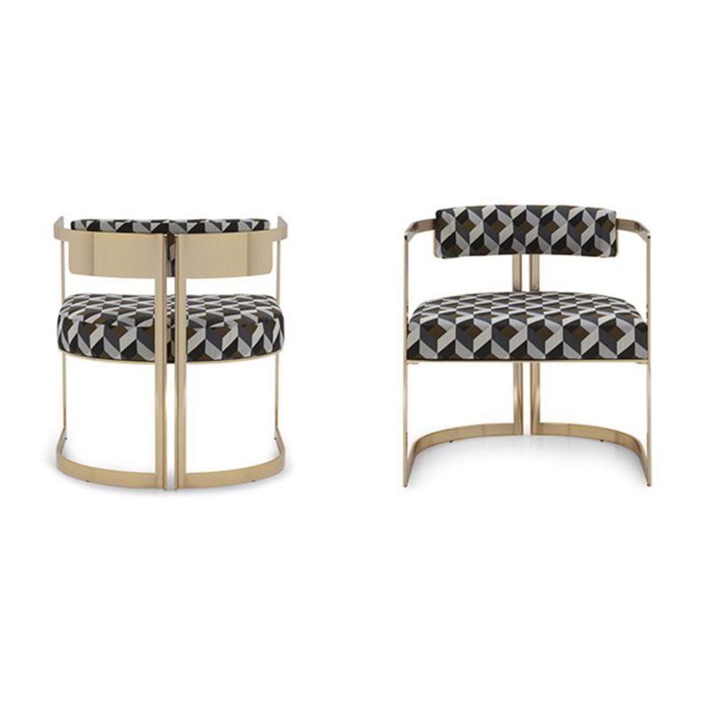 Silla de brazo tapizado silla de comedor de estilo moderno con patas de metal